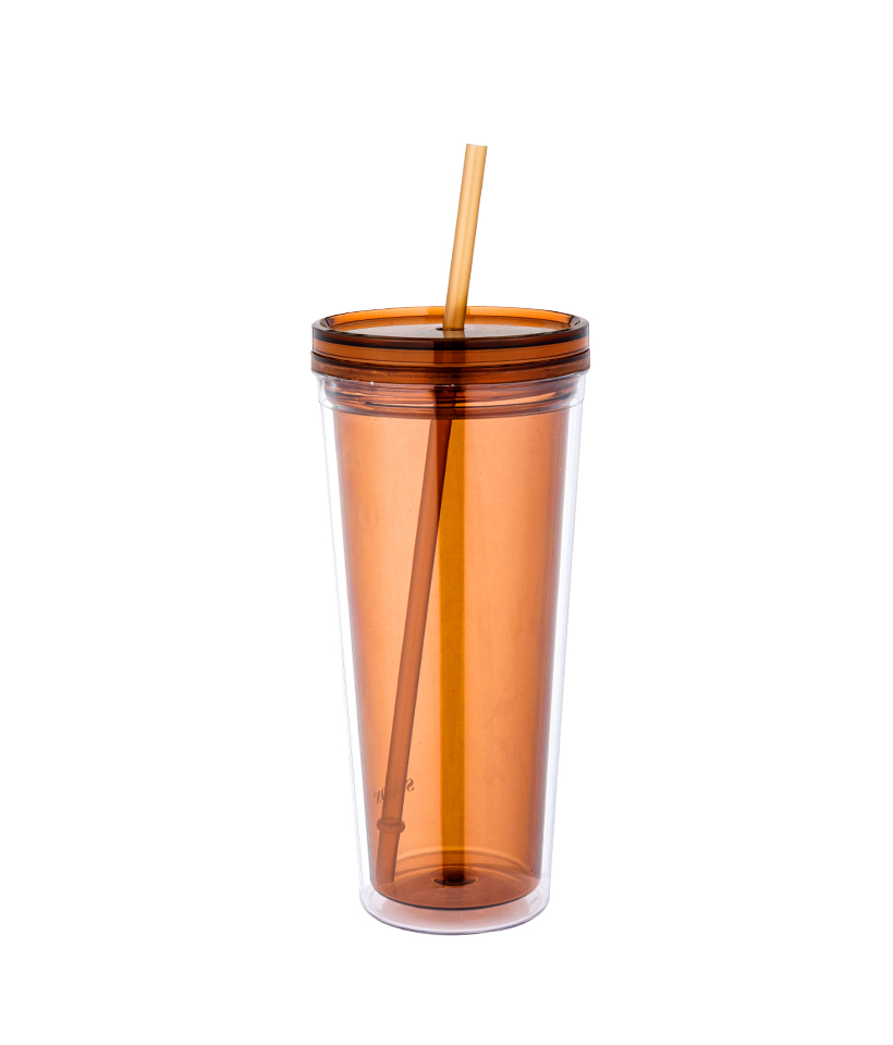 Tasse à café glacée en Tritan transparent de 650 ml avec couvercle à vis anti-poussière